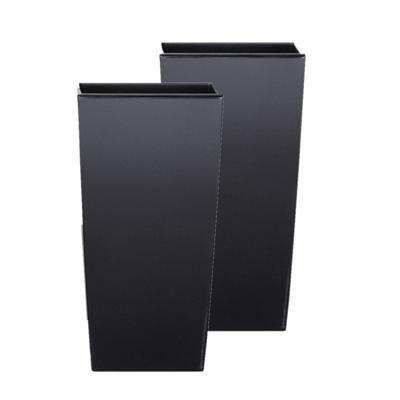 Kunststof bloempot/plantenpot Urbi met binnenpot - 4x stuks - antraciet - kunststof - 32 x 32 x 61 c