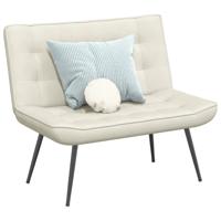 Bankje 110x74x84 cm fluweel crmekleurig