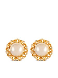 Susan Caplan Vintage boucles d'oreilles à perle artificielle (années 1990)