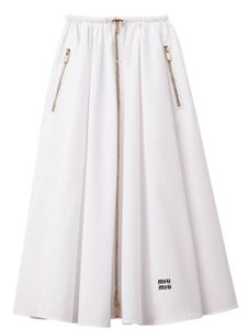 Miu Miu chemise en coton à logo brodé - Blanc