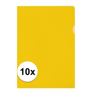 10x Insteekmap geel A4 formaat 21 x 30 cm
