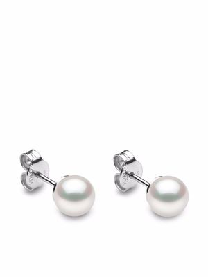 Yoko London puces d'oreilles Classic 6 mm en or blanc 18ct ornées de perles Akoya - Argent