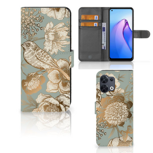 Hoesje voor OPPO Reno8 Vintage Bird Flowers