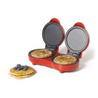 Dubbele pannenkoekenmaker - rood - 1100 watt