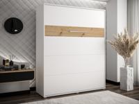 Opklapbed HOUDI 160x200 cm wit/artisan eik