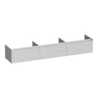 Brauer Embrace Wavy - Onderkast - 220 cm - met 3 Softclose Lades Greeploos en 0 cm - Sifon Uitsparingen - Forest Seashell