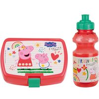 Peppa Pig lunchbox set voor kinderen - 2-delig - roze - kunststof - thumbnail