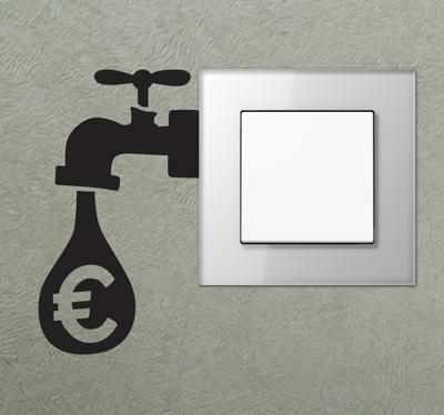 Sticker geldkraan lichtschakelaar