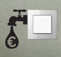 Sticker geldkraan lichtschakelaar