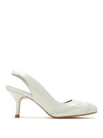 Sarah Chofakian escarpins en cuir fleuri - Blanc