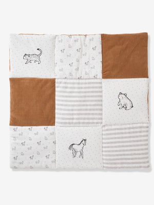 Patchwork sprei PETIT NOMADE ecru / camel