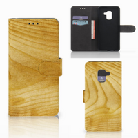 Samsung Galaxy A8 2018 Book Style Case Licht Hout - thumbnail