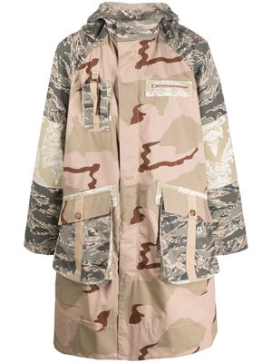 Marine Serre manteau à design à empiècements - Tons neutres
