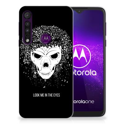 Silicone Back Case Motorola One Macro Skull Hair Silicone Back Case Motorola One Macro Skull Hair