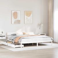 Bedframe zonder matras massief grenenhout wit 180x200 cm