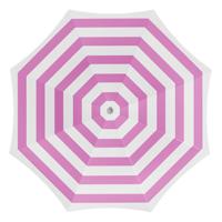 Parasol - fuchsia/wit - gestreept - D180 cm - UV-bescherming - incl. draagtas
