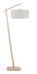 GOOD&MOJO Vloerlamp 'Andes' Bamboe en Eco linnen, 176cm, kleur Beige