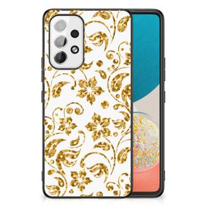 Samsung Galaxy A53 Bloemen Hoesje Gouden Bloemen