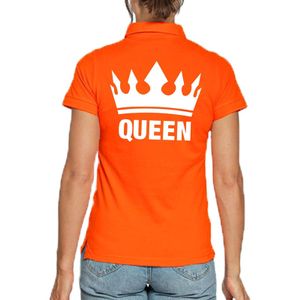 Koningsdag polo t-shirt oranje Queen voor dames 2XL  -