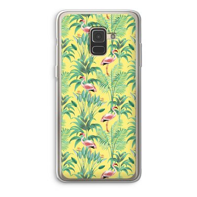 Flamingo party: Samsung Galaxy A8 (2018) Transparant Hoesje