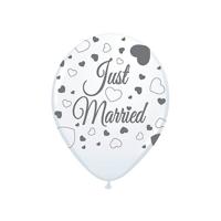 Ballonnen just married - 8x - wit - 30 cm - bruiloft/huwelijk Ballonnen just married - 8x - wit - 30 cm - bruiloft/huwelijk