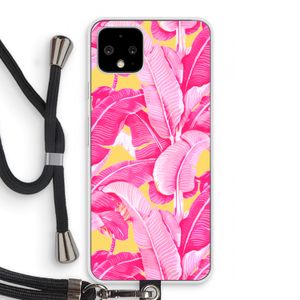 Pink Banana: Pixel 4 Transparant Hoesje met koord