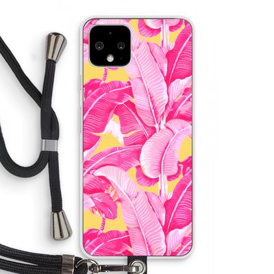 Pink Banana: Pixel 4 Transparant Hoesje met koord