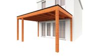 Trendhout Aanbouwveranda Modena 470x365 cm - model rechts- Plat dak- Hout- Trendhout