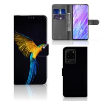 Samsung Galaxy S20 Ultra | Telefoonhoesje | Met pasjeshouder | Papegaai