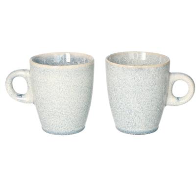 Siaki Koffiemok / theemok Faye - set 2x - lichtblauw - 220 ml - mokken - keramiek