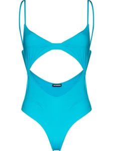 Jacquemus maillot de bain Aranja à taille haute - Bleu