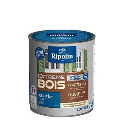 RIPOLIN Hoge Bescherming Satijn Houtverf 10 jaar die uw hout beschermt en vergroot - Oceaanblauw