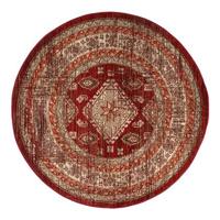 Interieur05 Vloerkleed Vintage Aila Rood|oranje Rond 160cm