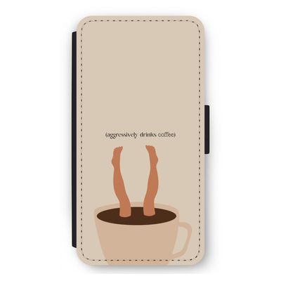 Aggressively drinks coffee: iPhone 11 Pro Max Flip Hoesje