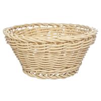 Ronde broodmand/serveermand beige kunststof D15 x H7 cm