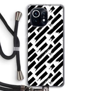 Zwarte vegen: Xiaomi Mi 11 Transparant Hoesje met koord
