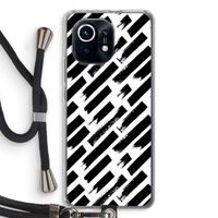 Zwarte vegen: Xiaomi Mi 11 Transparant Hoesje met koord