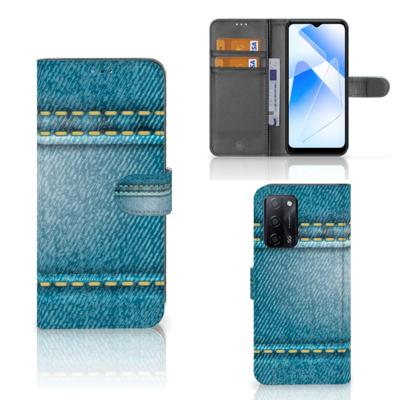 OPPO A16/A16s/A54s | Wallet Case | met Pasjes | Jeans