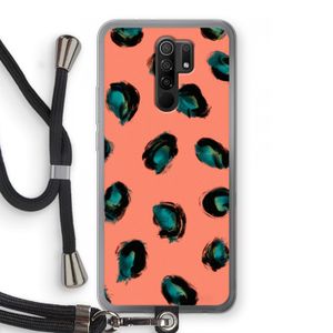 Pink Cheetah: Xiaomi Redmi 9 Transparant Hoesje met koord