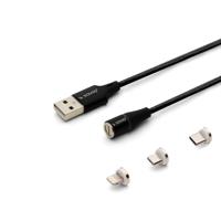 Savio CL-155 USB-kabel 2 m USB 2.0 USB C Micro USB A/Lightning Zwart
