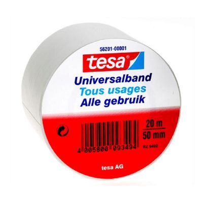 1x Tesa Universalband isolatietape wit 20 mtr x 5 cm klusbenodigdheden