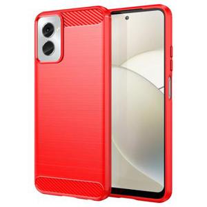 Motorola Moto G Power (2024) Geborsteld TPU Hoesje - Koolstofvezel - Rood