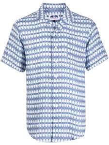 LOVE BRAND & Co. chemise en lin à imprimé graphique - Bleu
