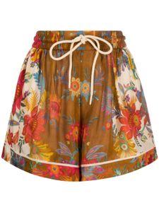 ZIMMERMANN short en soie Ginger à fleurs - Tons neutres