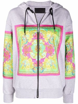 Philipp Plein hoodie à imprimé New Baroque - Gris