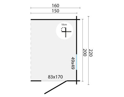 Blokhut - Tuinhuis Toilet kit annexe | 28 mm | onbehandeld