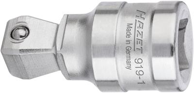 HAZET Verlengstuk · scharnierbaar 919-1 · 1/2 inch (12,5 mm) vierkant hol · 1/2 inch (12,5 mm) vierkant massief · Lengte: 46 mm
