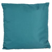1x Bank/sier kussens voor binnen en buiten in de kleur petrol blauw 45 x 45 cm