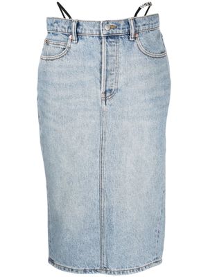 Alexander Wang jupe en jean à entre-doigts - Bleu