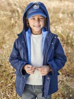 Jongens 3-in-1 parka voor het tussenseizoen met uitneembaar donsjack zonder mouwen marineblauw